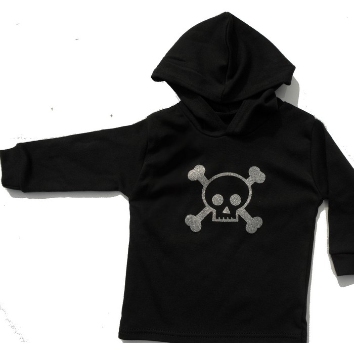 Hoodie - Skull & Crossbones- Rock n Roll Baby!